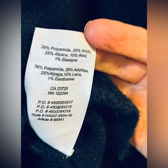 Wilfred Free Aritzia Black Wool Alpaca Wrap Ballet Sweater Small - Picture 8 of 9